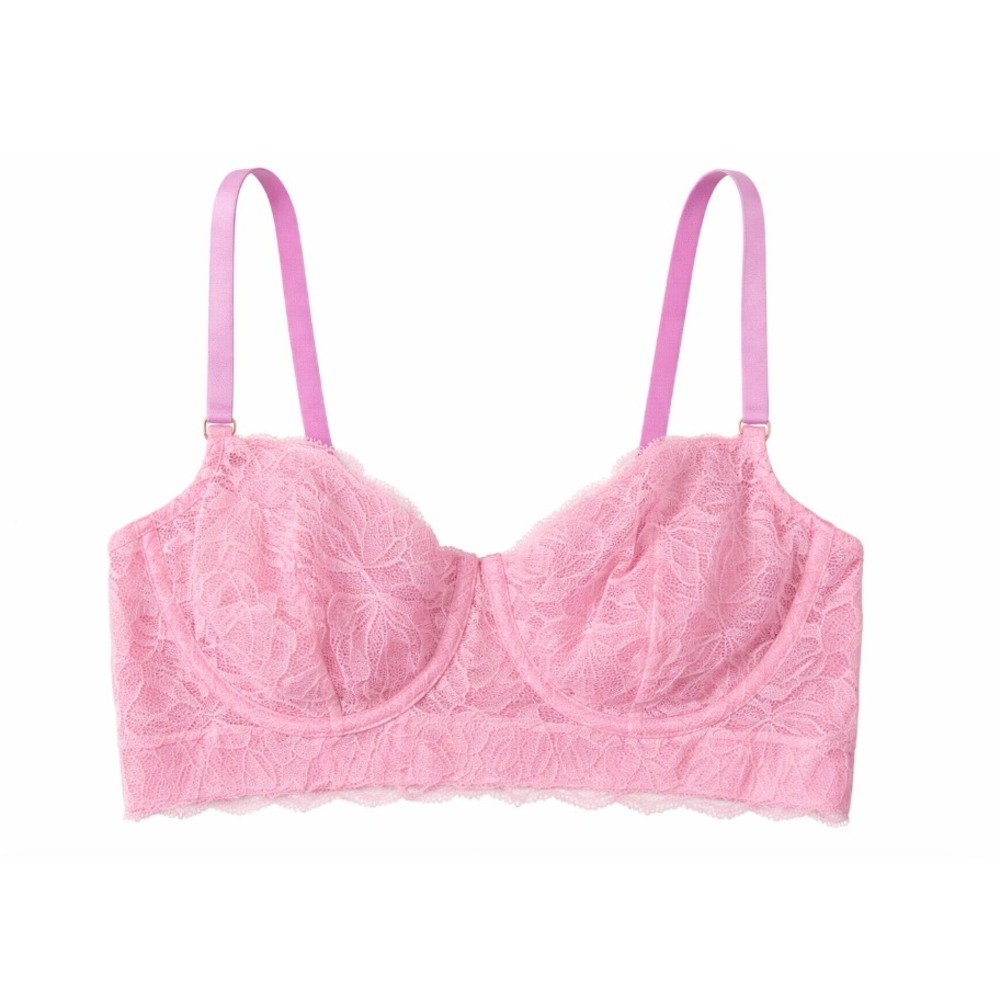 Dora Larsen Women's Light Pink Floral Lace Underwire Bra Size 36E NWT